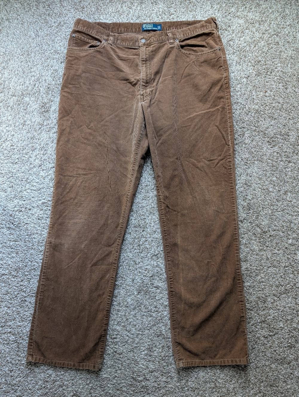 Polo Ralph Lauren Men's Corduroy Straight-Leg Pants in Brown 38x32 Collegiate - Picture 1 of 12